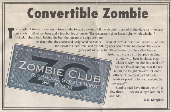 zombie club 318 richmond street west